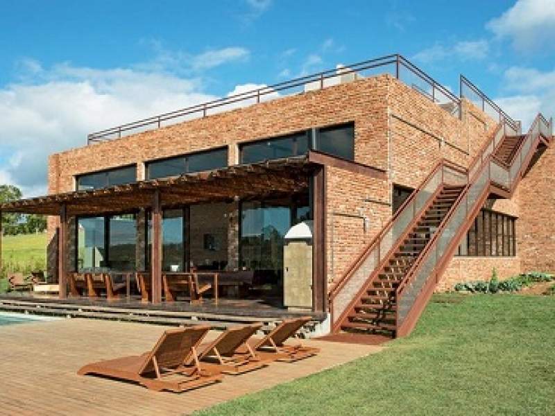 arquitetura com tijolos  vista e estilo industrial